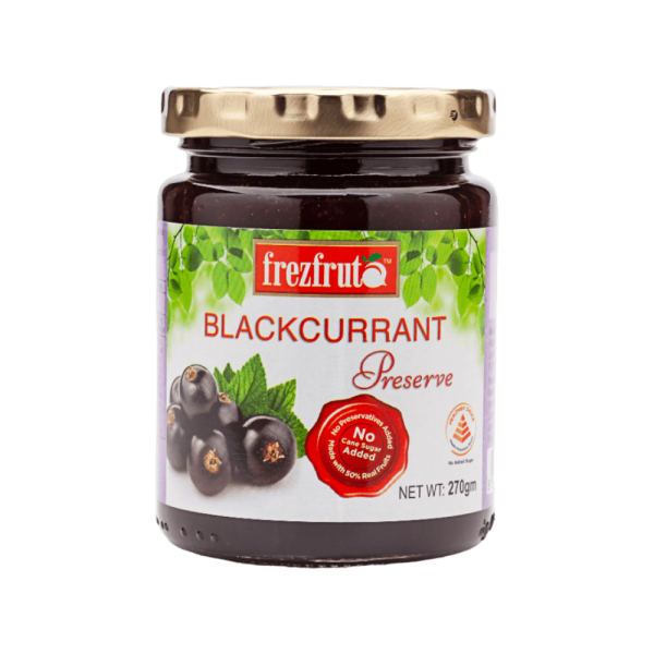 Frezfruta Blackcurrant Preserve In A Jar On White Background